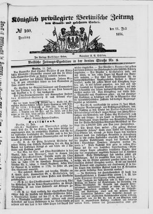 Königlich privilegirte Berlinische Zeitung von Staats- und gelehrten Sachen vom 11.07.1856