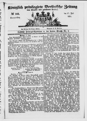 Königlich privilegirte Berlinische Zeitung von Staats- und gelehrten Sachen on Jul 17, 1856