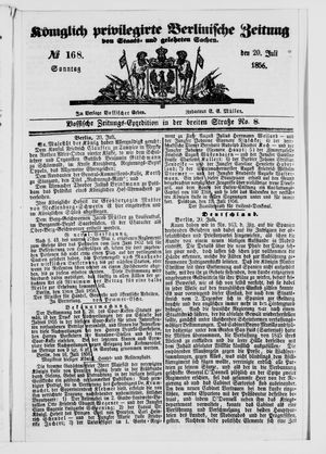 Königlich privilegirte Berlinische Zeitung von Staats- und gelehrten Sachen vom 20.07.1856