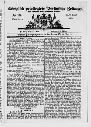 Königlich privilegirte Berlinische Zeitung von Staats- und gelehrten Sachen vom 02.08.1856