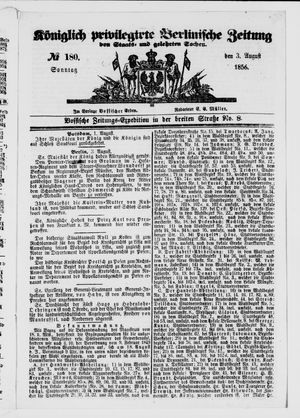 Königlich privilegirte Berlinische Zeitung von Staats- und gelehrten Sachen vom 03.08.1856