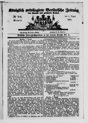 Königlich privilegirte Berlinische Zeitung von Staats- und gelehrten Sachen vom 06.08.1856