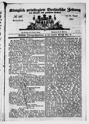 Königlich privilegirte Berlinische Zeitung von Staats- und gelehrten Sachen vom 23.08.1856