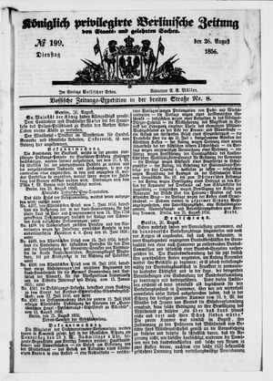 Königlich privilegirte Berlinische Zeitung von Staats- und gelehrten Sachen on Aug 26, 1856
