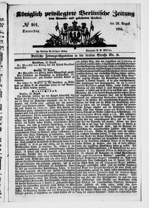 Königlich privilegirte Berlinische Zeitung von Staats- und gelehrten Sachen vom 28.08.1856