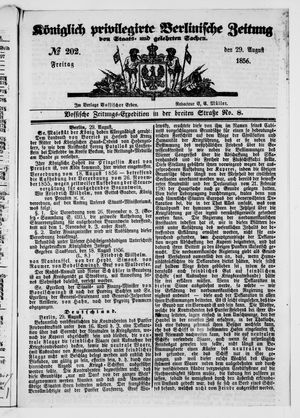 Königlich privilegirte Berlinische Zeitung von Staats- und gelehrten Sachen vom 29.08.1856