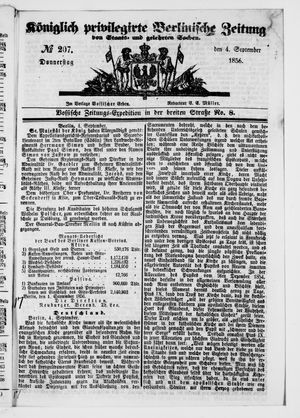 Königlich privilegirte Berlinische Zeitung von Staats- und gelehrten Sachen vom 04.09.1856