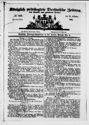 Königlich privilegirte Berlinische Zeitung von Staats- und gelehrten Sachen vom 23.10.1856
