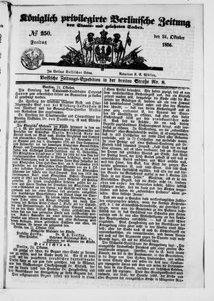 Königlich privilegirte Berlinische Zeitung von Staats- und gelehrten Sachen vom 24.10.1856