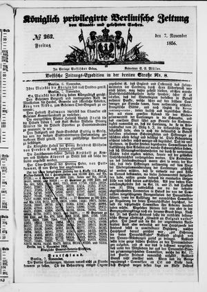Königlich privilegirte Berlinische Zeitung von Staats- und gelehrten Sachen vom 07.11.1856