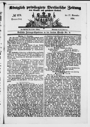 Königlich privilegirte Berlinische Zeitung von Staats- und gelehrten Sachen vom 27.11.1856