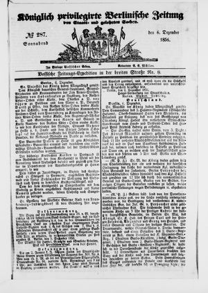 Königlich privilegirte Berlinische Zeitung von Staats- und gelehrten Sachen vom 06.12.1856