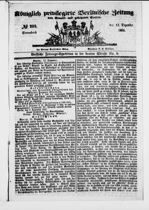 Königlich privilegirte Berlinische Zeitung von Staats- und gelehrten Sachen vom 13.12.1856