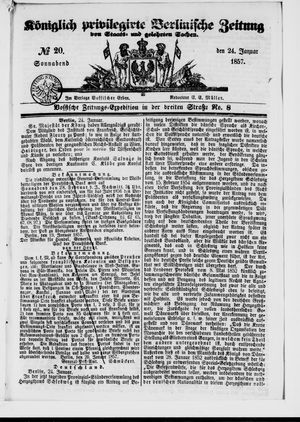 Königlich privilegirte Berlinische Zeitung von Staats- und gelehrten Sachen vom 24.01.1857