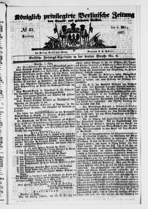 Königlich privilegirte Berlinische Zeitung von Staats- und gelehrten Sachen vom 06.03.1857