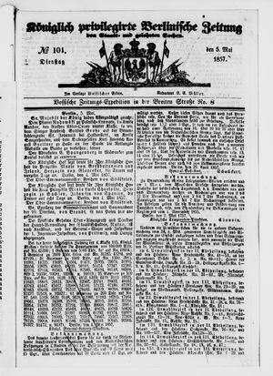 Königlich privilegirte Berlinische Zeitung von Staats- und gelehrten Sachen vom 05.05.1857