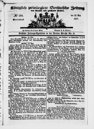 Königlich privilegirte Berlinische Zeitung von Staats- und gelehrten Sachen vom 23.05.1857
