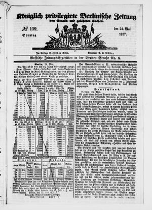 Königlich privilegirte Berlinische Zeitung von Staats- und gelehrten Sachen on May 24, 1857