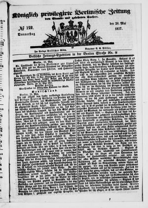 Königlich privilegirte Berlinische Zeitung von Staats- und gelehrten Sachen on May 28, 1857