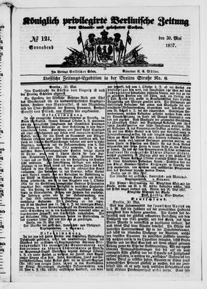 Königlich privilegirte Berlinische Zeitung von Staats- und gelehrten Sachen vom 30.05.1857