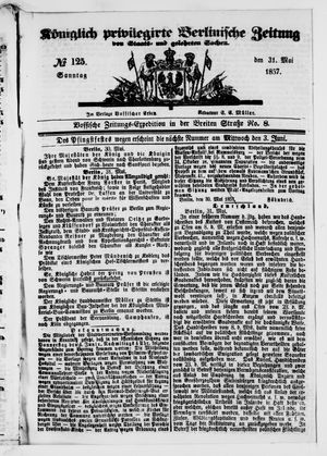 Königlich privilegirte Berlinische Zeitung von Staats- und gelehrten Sachen vom 31.05.1857