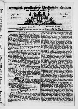 Königlich privilegirte Berlinische Zeitung von Staats- und gelehrten Sachen vom 06.06.1857