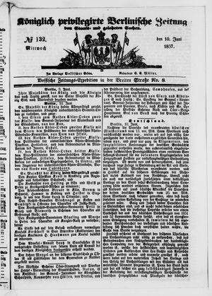 Königlich privilegirte Berlinische Zeitung von Staats- und gelehrten Sachen vom 10.06.1857