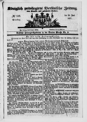 Königlich privilegirte Berlinische Zeitung von Staats- und gelehrten Sachen vom 30.06.1857