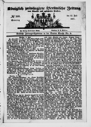 Königlich privilegirte Berlinische Zeitung von Staats- und gelehrten Sachen vom 12.07.1857