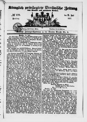 Königlich privilegirte Berlinische Zeitung von Staats- und gelehrten Sachen vom 24.07.1857