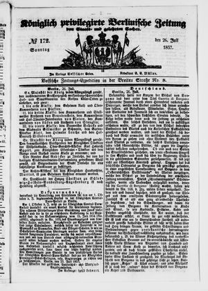 Königlich privilegirte Berlinische Zeitung von Staats- und gelehrten Sachen vom 26.07.1857