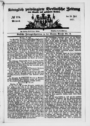 Königlich privilegirte Berlinische Zeitung von Staats- und gelehrten Sachen vom 29.07.1857