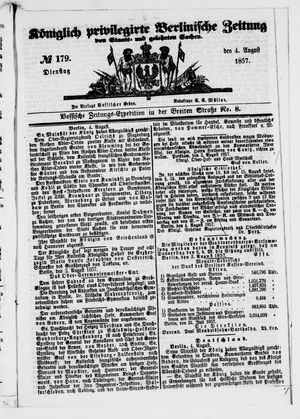 Königlich privilegirte Berlinische Zeitung von Staats- und gelehrten Sachen vom 04.08.1857