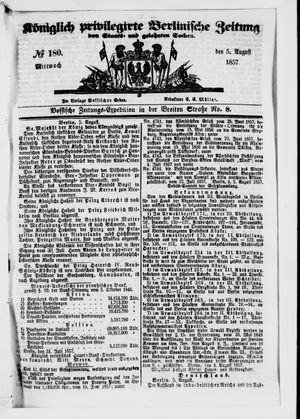 Königlich privilegirte Berlinische Zeitung von Staats- und gelehrten Sachen vom 05.08.1857