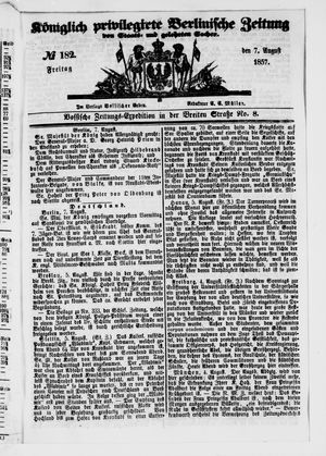 Königlich privilegirte Berlinische Zeitung von Staats- und gelehrten Sachen vom 07.08.1857