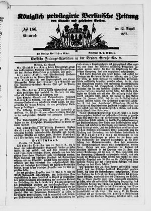Königlich privilegirte Berlinische Zeitung von Staats- und gelehrten Sachen vom 12.08.1857