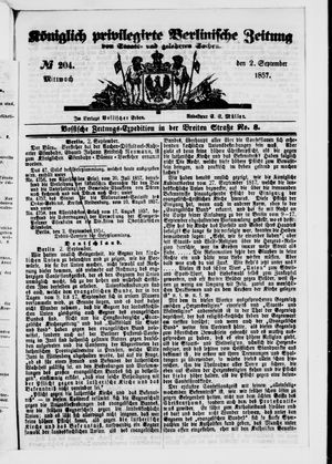Königlich privilegirte Berlinische Zeitung von Staats- und gelehrten Sachen on Sep 2, 1857