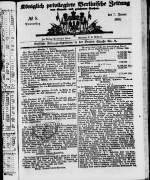 Königlich privilegirte Berlinische Zeitung von Staats- und gelehrten Sachen vom 07.01.1858