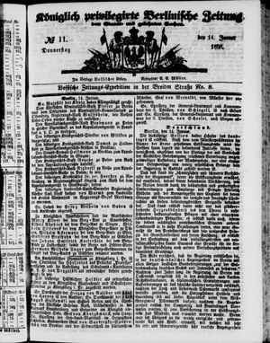 Königlich privilegirte Berlinische Zeitung von Staats- und gelehrten Sachen vom 14.01.1858