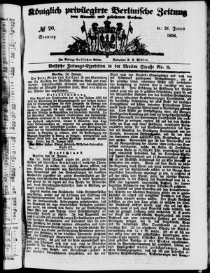 Königlich privilegirte Berlinische Zeitung von Staats- und gelehrten Sachen vom 24.01.1858