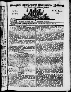 Königlich privilegirte Berlinische Zeitung von Staats- und gelehrten Sachen on Jan 26, 1858