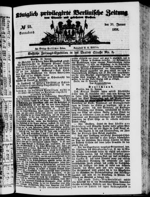 Königlich privilegirte Berlinische Zeitung von Staats- und gelehrten Sachen vom 30.01.1858