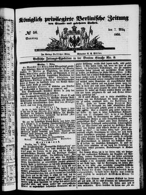 Königlich privilegirte Berlinische Zeitung von Staats- und gelehrten Sachen vom 07.03.1858