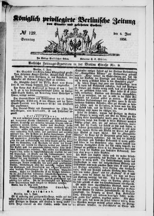 Königlich privilegirte Berlinische Zeitung von Staats- und gelehrten Sachen vom 06.06.1858