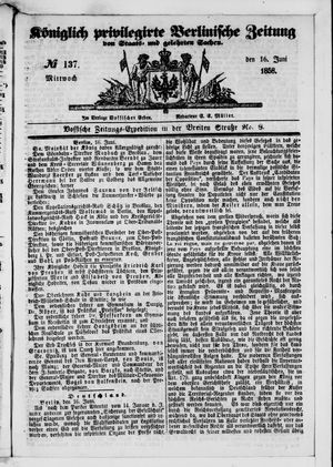 Königlich privilegirte Berlinische Zeitung von Staats- und gelehrten Sachen vom 16.06.1858