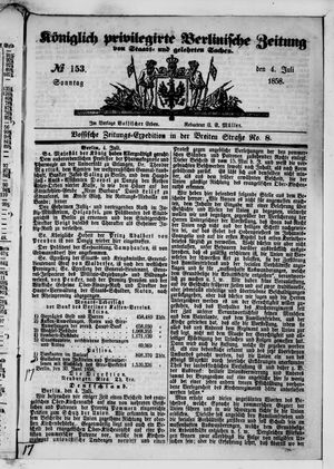 Königlich privilegirte Berlinische Zeitung von Staats- und gelehrten Sachen vom 04.07.1858