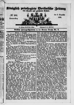 Königlich privilegirte Berlinische Zeitung von Staats- und gelehrten Sachen vom 02.12.1858