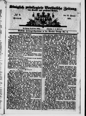 Königlich privilegirte Berlinische Zeitung von Staats- und gelehrten Sachen on Jan 12, 1859
