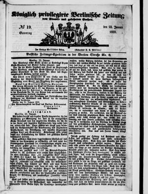 Königlich privilegirte Berlinische Zeitung von Staats- und gelehrten Sachen on Jan 23, 1859