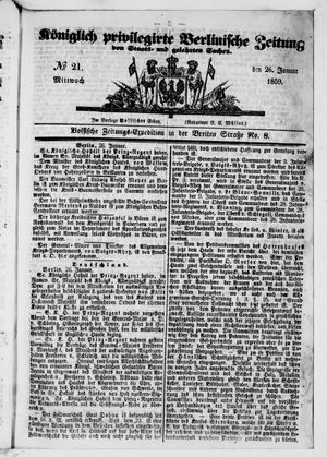 Königlich privilegirte Berlinische Zeitung von Staats- und gelehrten Sachen vom 26.01.1859